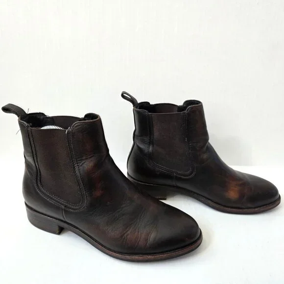 Thursday Boot Co Womens 9 Brown Duchess Chelsea Black Coffee Patina Boho Western - Picture 2 of 12